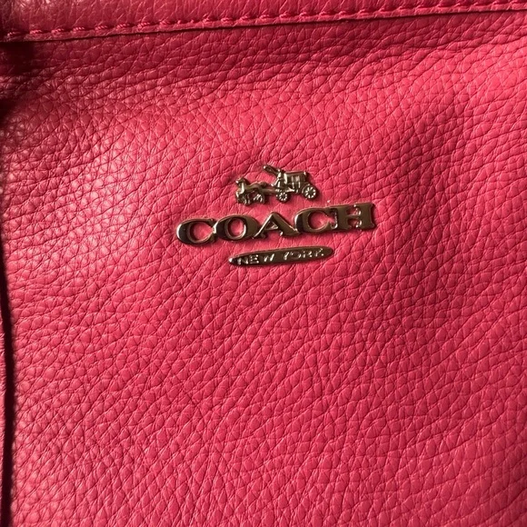 Coach Central Satchel - Strawberry Red Pebble Leather - Picture 3 of 8